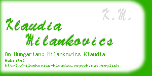 klaudia milankovics business card